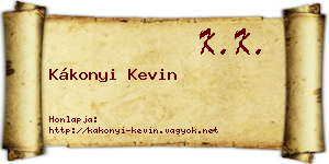 Kákonyi Kevin névjegykártya